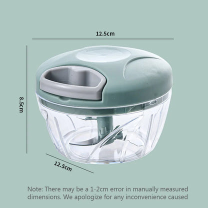 Manual Garlic Pester & Food Chopper - Multifunctional Hand-Pull Vegetable Dicer and Meat Grinder