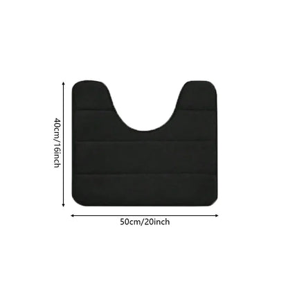 U-Shaped Memory Foam Bathroom Mat - Non-Slip, Machine Washable Toilet Rug