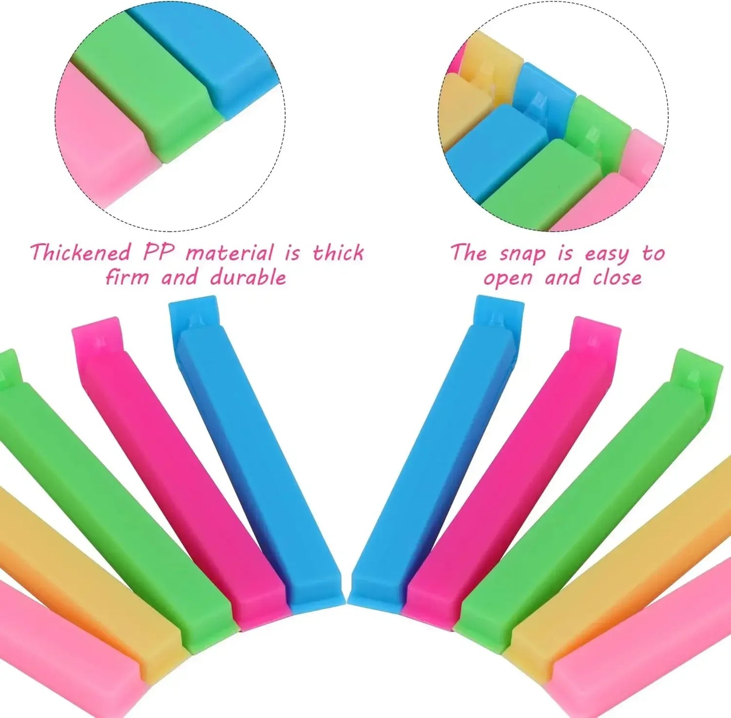 Colorful Bag Sealing Clips (5 PCS) - Multi-Purpose Food Storage Sealers