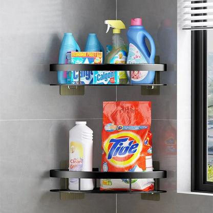 Corner Shower Caddy Shelf - Wall-Mounted Adhesive Storage Rack for Bathroom & Kitchen Organization